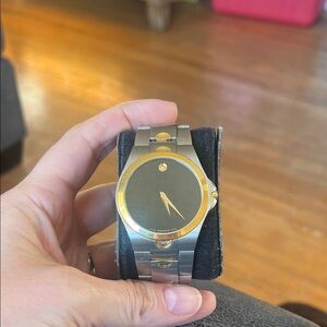 Movado Two-Tone Black and Gold Museum Dial Watch